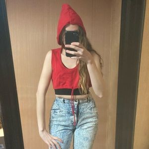 Vintage 🇺🇸 Hooded Crop Top